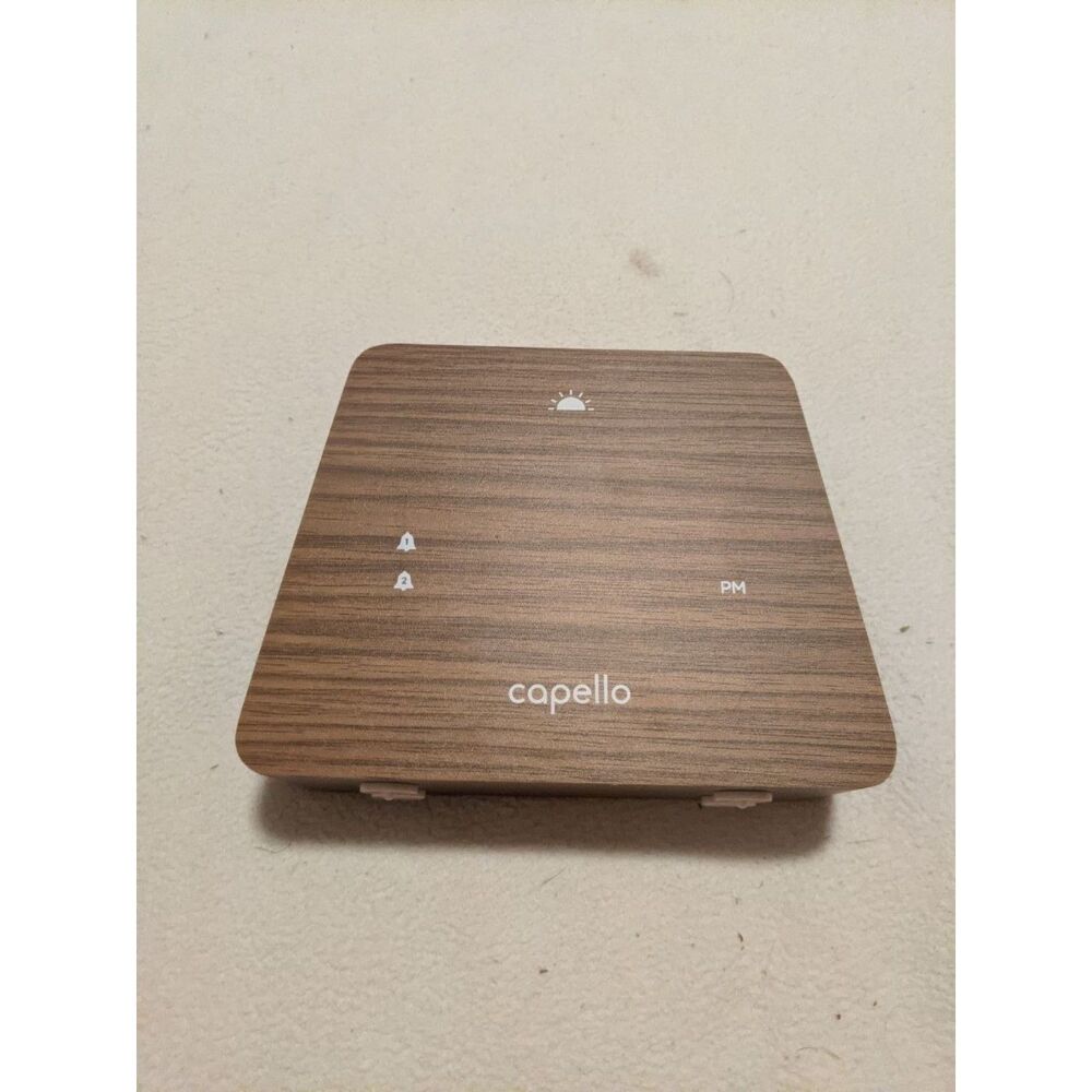 Capello Wood Grain Digital Alarm Clock Dual Alarm Modern Mantle Tabletop